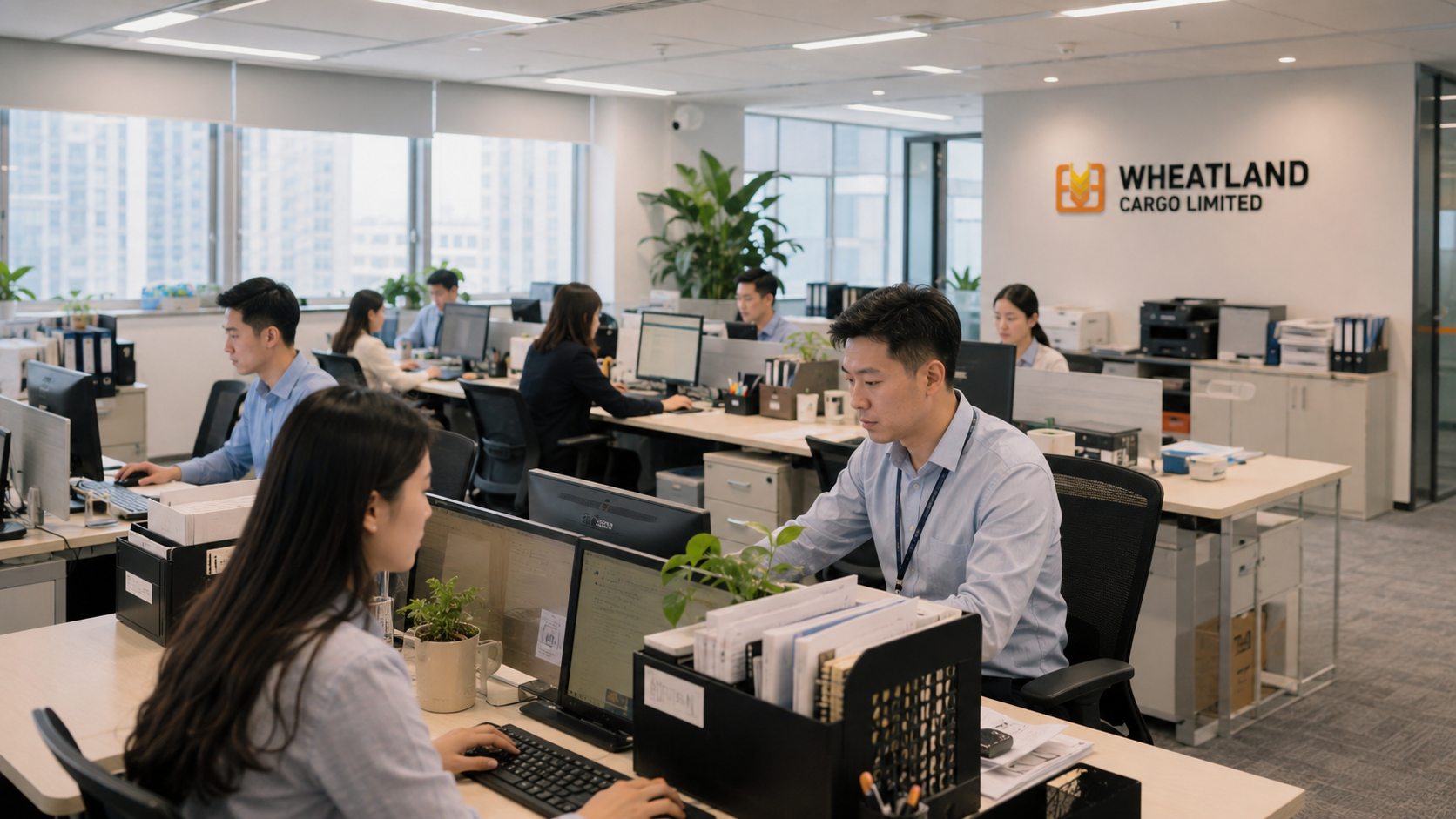WHEATLAND CARGO LIMITED open office workspace with logistics staff