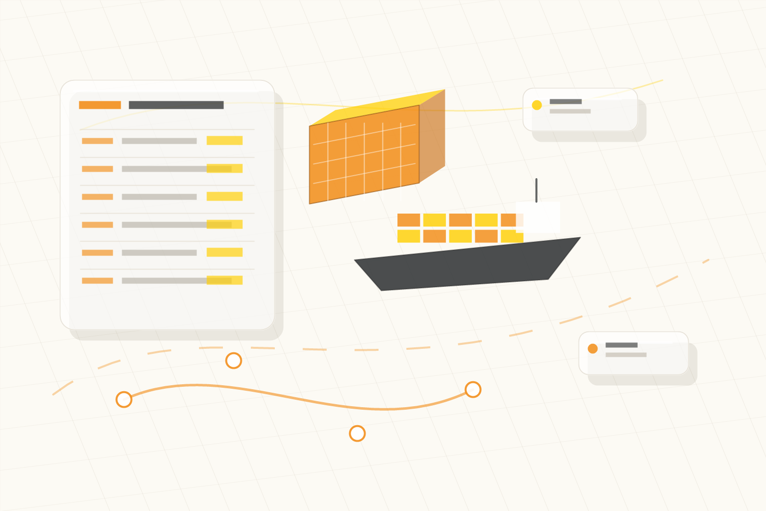 Ocean Freight cost and routing illustration