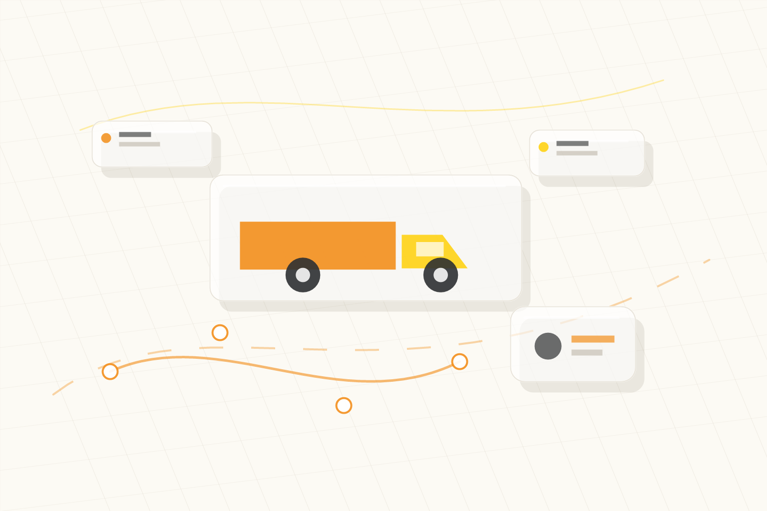 Road Freight cost and routing illustration